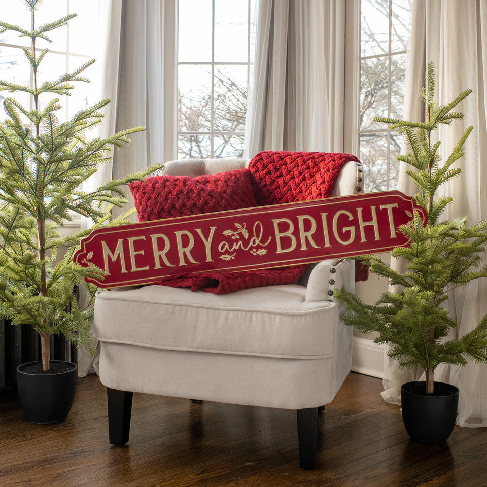 Merry & Bright Sign 19.75