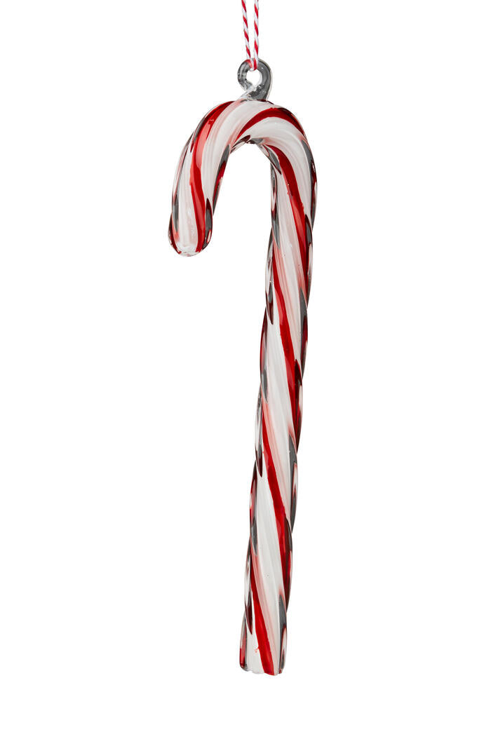 Glass Candy Cane Hanging Merry & Bright