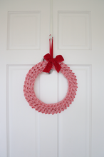 Load image into Gallery viewer, Red and White Strap Wreath Large
