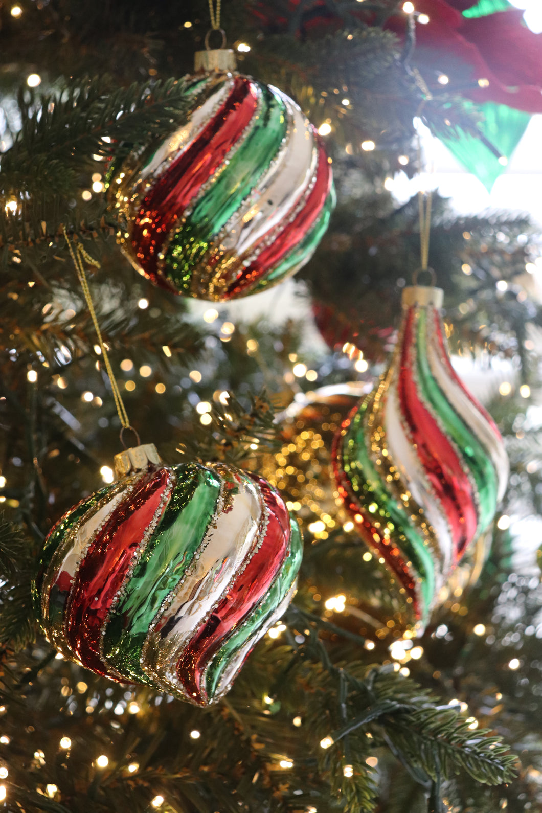 Multicolour Swirl Ornament Pack of 9