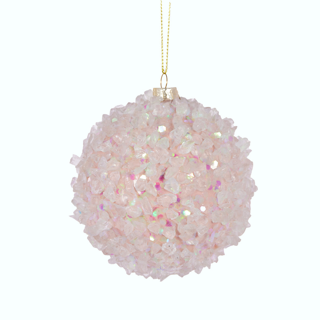 Pink Flaked Glitter Bauble