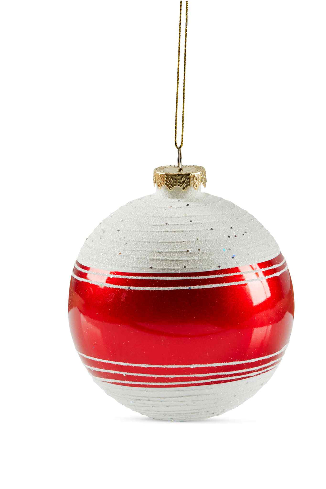 Hanging Red & White Christmas Bauble