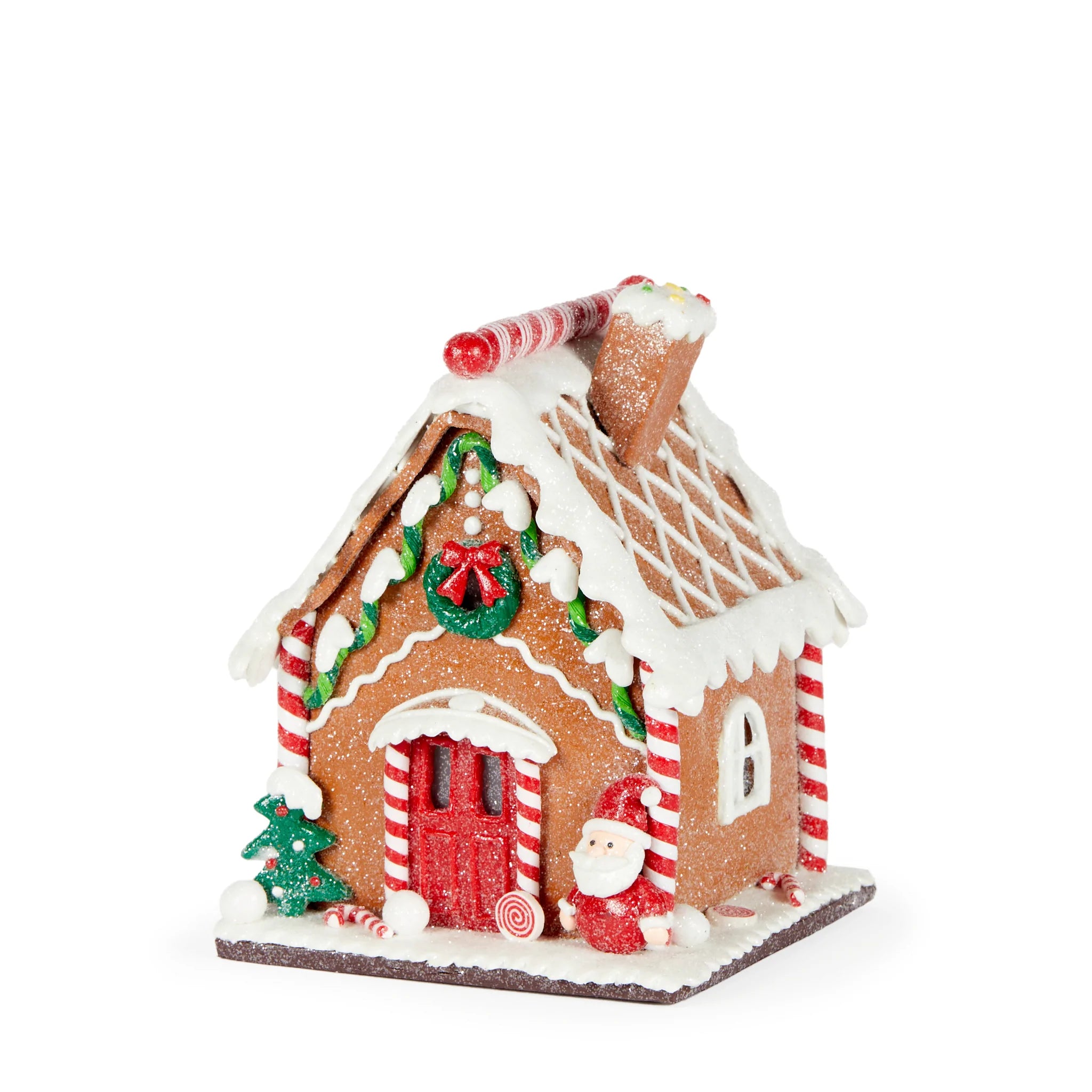 LED Gingerbread House With Wreath – Merry & Bright