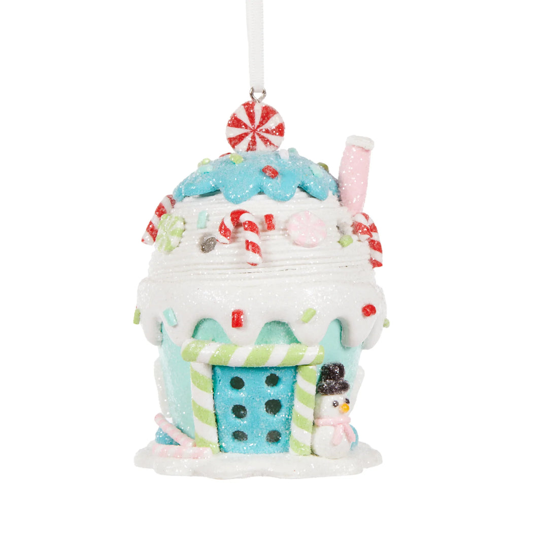 LED Icecream House With Snowman Hanging