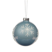 Load image into Gallery viewer, Snowy Blue Snowflake Bauble
