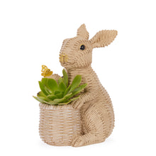 Load image into Gallery viewer, Woven Bunny Holding Planter
