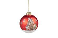 Load image into Gallery viewer, Red Glass Gingerbread Bauble
