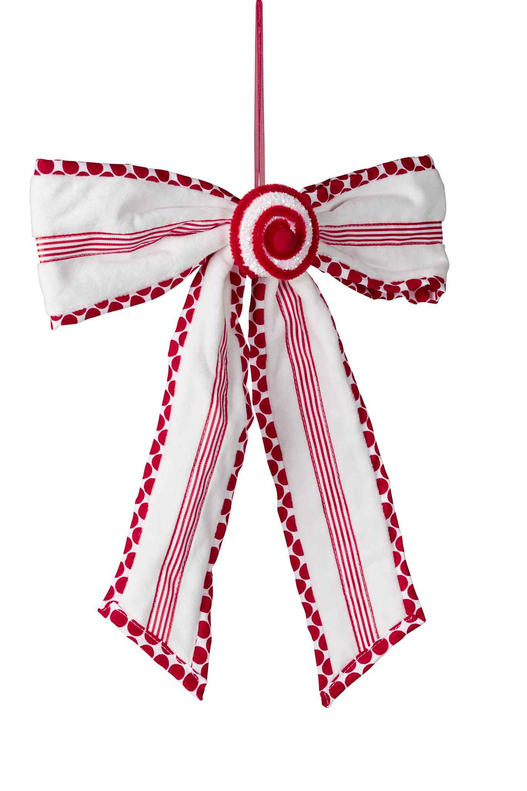 Christmas Bow - Red & White Candy