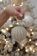 Load image into Gallery viewer, Smokey Champagne Ribbed Bauble
