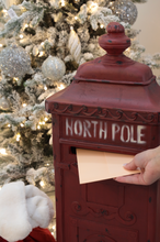 Load image into Gallery viewer, 36in North Pole Red Post Box
