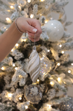 Load image into Gallery viewer, Champagne Glitter Swirl Drop Bauble
