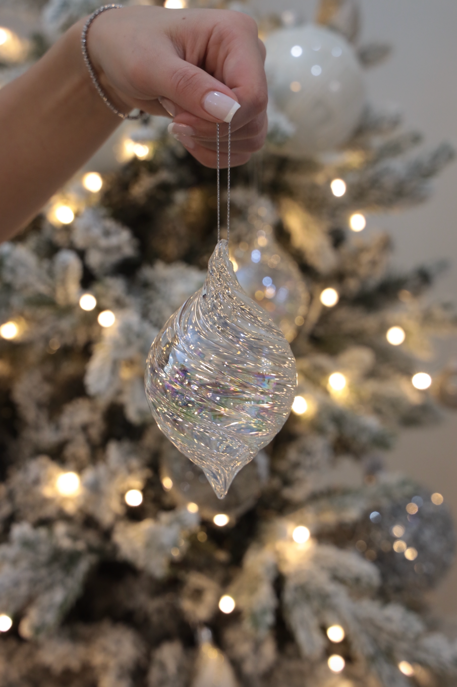 Clear Irid Drop Hanging – Merry & Bright